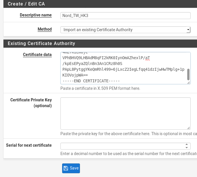 pfSense CA Cert